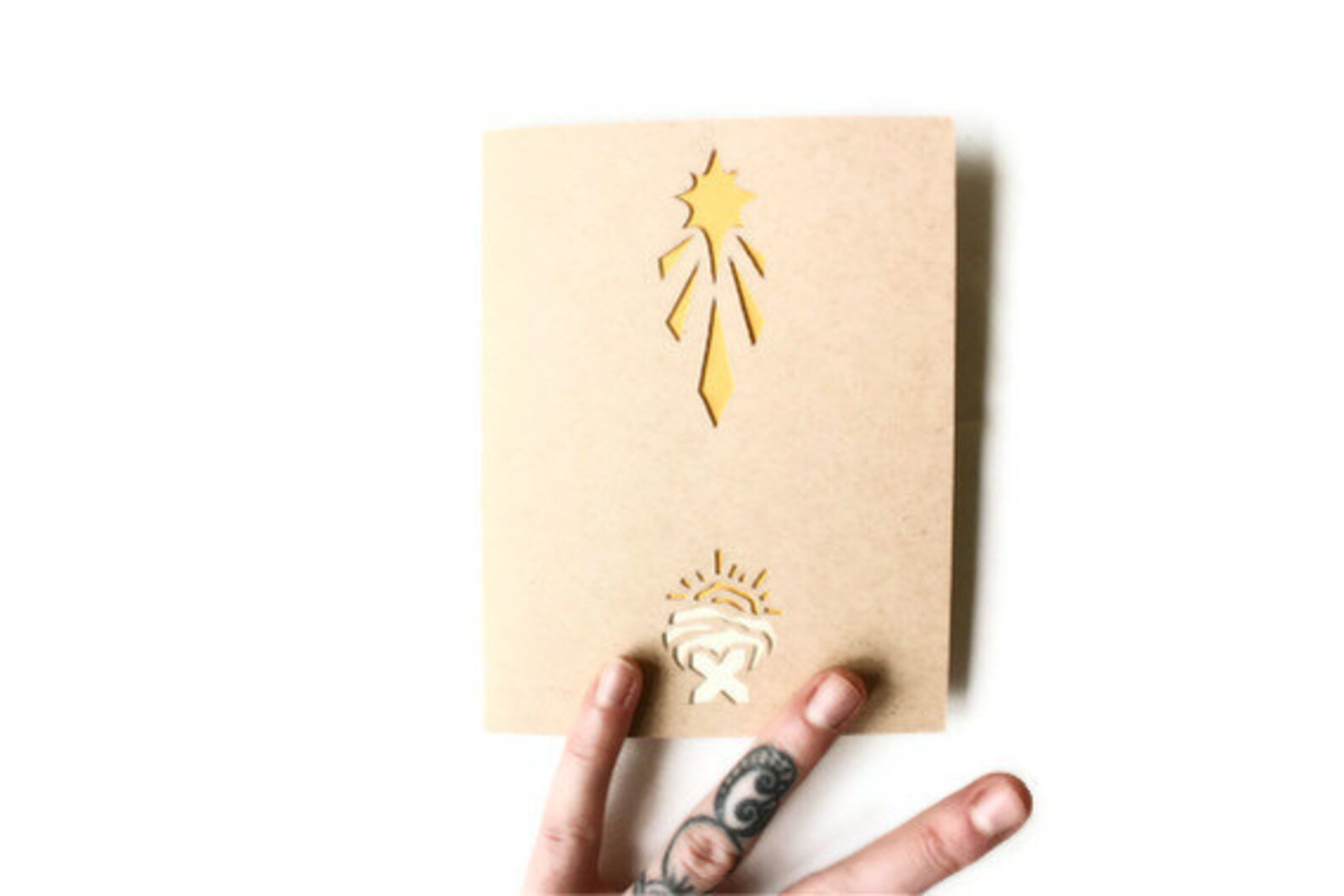 Modern Manger Christmas Card: Laser Cut Greeting Card - Etsy