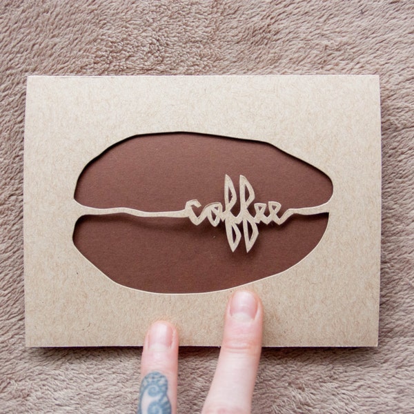 Coffee Bean Card: Lasergesneden, alle Occasion kaart