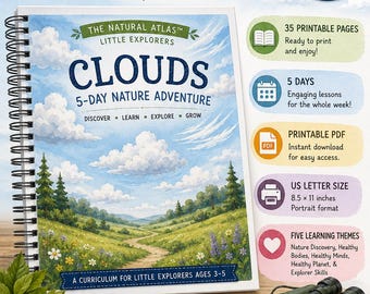 Werkboek Wolken en Natuur | Spelenderwijs leren voor kleuters (PDF-download)
