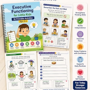 Executive Function Activities Workbook for Kids Ages 3-6 (Printable)