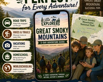 Great Smoky Mountains National Park Activity Guide for Kids | Phone-Friendly Nature Journal | Homeschool & Road Trip PDF Ages 3–14