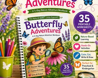 Butterfly Life Cycle Workbook, Preschool Nature Study, Ages 3-6 (PDF Download)