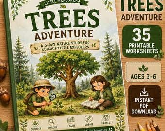 Preschool Nature Study Workbook, Forest Unit, Homeschool Science Curriculum (PDF Download)