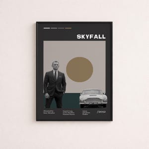 Skyfall Movie Poster, Sam Mendes Movie, Custom Movie Poster, Cult Movie Decor.