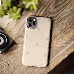 Tiny Teddy Bear Pattern Phone Case | Cute Floral Nursery Print