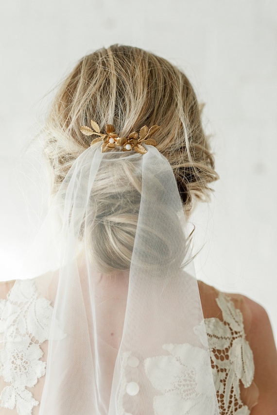 Emerson Brautschleier Tropfen Schleier mit Messing Haarkamm - Etsy Schweiz