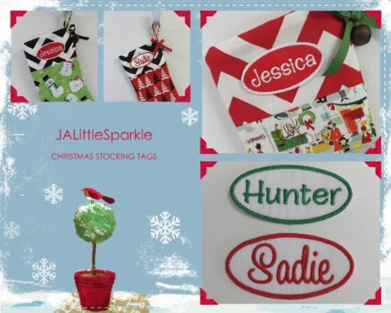 Christmas Tags Stocking Tags Name Tags Stocking Name Tags | Etsy