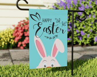 Easter Garden Flag, Garden Flag, Happy Easter Flag, Easter Bunny, Bunny Flag, Yard Flag, Yard Art, Garden Decor, Outdoor Flag, Yard Sign