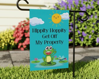 Frog Garden Flag, Garden Flag, Property Flag, House Garden Flag, Yard Flag, Yard Art, Garden Decor, Funny Flag, Yard Sign, Spring Flag