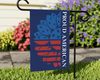 Proud American Pinecone Garden Banner | Patriotic Outdoor Flag