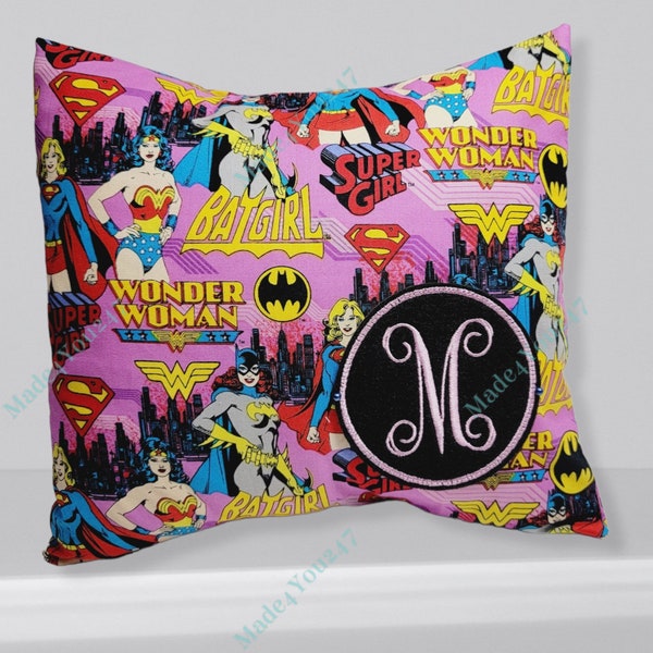 Superhero Pillowcase, Travel Pillowcase, Pillow insert, Kids Pillow, Wonderwoman Pillow, Travel Pillow, Toddler Pillow, Superhero Pillow