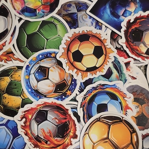 Waterproof Cartoon Soccer Stickers: Laptop, Water Bottle Decals
