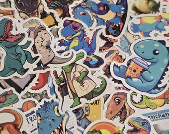 Waterproof Dinosaur Stickers: Cartoon T-Rex Decals