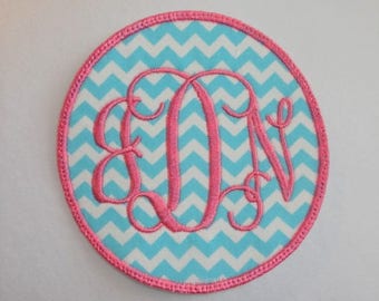 Monogrammed Patch, Initial Patch, Personalized Circle Patch, Name Patch, Monogram, Interlocking Monogram Patch, Monogrammed Iron On Patch