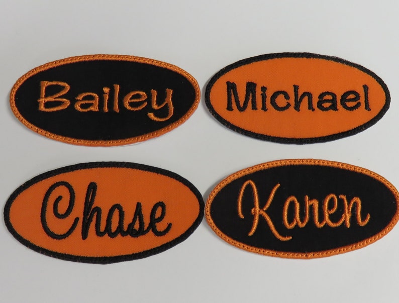 Name Patch, Name Tags, Custom Personalized Halloween Basket Name Tags image 1