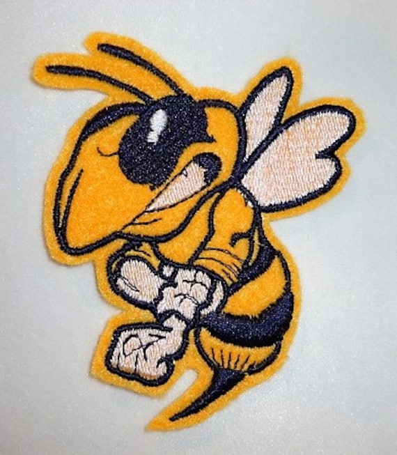 Hornet Patch, Yellow Jacket Patch, Hornet Iron On, Embroidered Felt Hornet  Patch 
