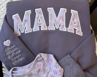 Personalized VINTAGE-WASHED Keepsake Sweatshirt with Baby Clothes, Blankets, or Sentimental Fabrics