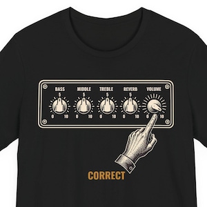 Vintage Amp Volume 10 T-Shirt, Guitarist Humor Tee, Musician Gift