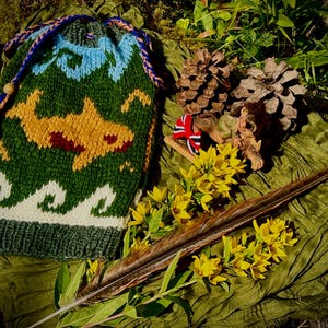 Norwegian Wool Whale Knit Dreadlocks Beanie • Slouchy Boho Hair Wrap (54cm)