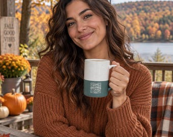 Happy Halloween Pumpkin Illustration Mug | Speckled Ceramic 13oz