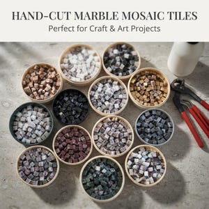 Mosaico in pietra naturale da 100 g, 1 x 1 cm