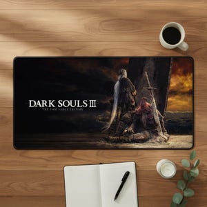 Dark Souls 3 musmatta, Slave Knight Gael skrivbordsmatta, The Fire Fades spelmusmatta, Soulsborne-dekor, videospelarpresent, Dark Souls musmatta