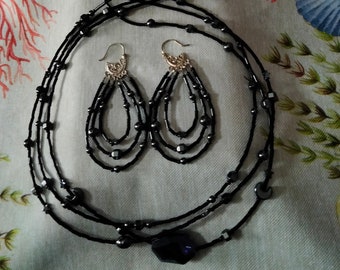 Sun, Moon and Stars- Necklace and earrings set