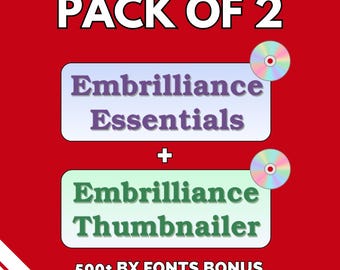 Pacote Embrilliance Essentials + Thumbnailer com bônus de fontes BX (Download digital)