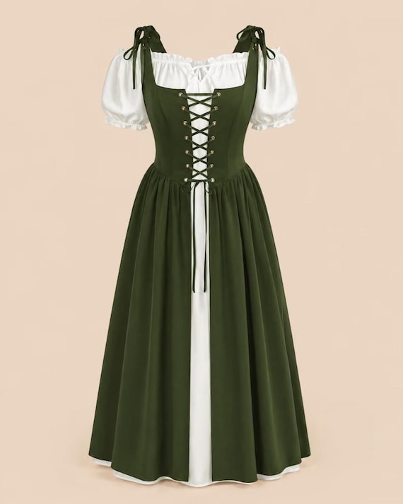 Medieval Dress for Women - Renaissance Costume, Maxi Fairy Dresses with Pockets