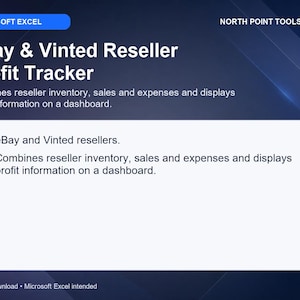 eBay & Vinted Reseller Profit Tracker | Microsoft Excel Spreadsheet for Small Business