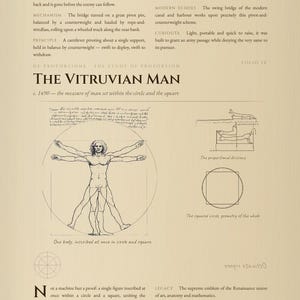 Leonardo da Vinci Inventions Printable Study Folio | Renaissance Art Digital Download | Vitruvian Man Poster | Homeschool History Print