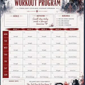 Work out and Meal Prep program template
