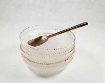 Vintage Elegant Glass Individual Salt Cellar Dish- Set of 5