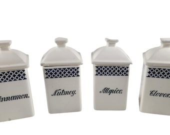 G.M.T. Co Inc. Ceramic Spice Canisters 4511/4 Made in Germany Set of 4