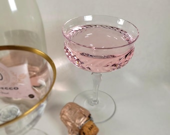 Elegant, eclectic vintage stemmed glassware set of 8