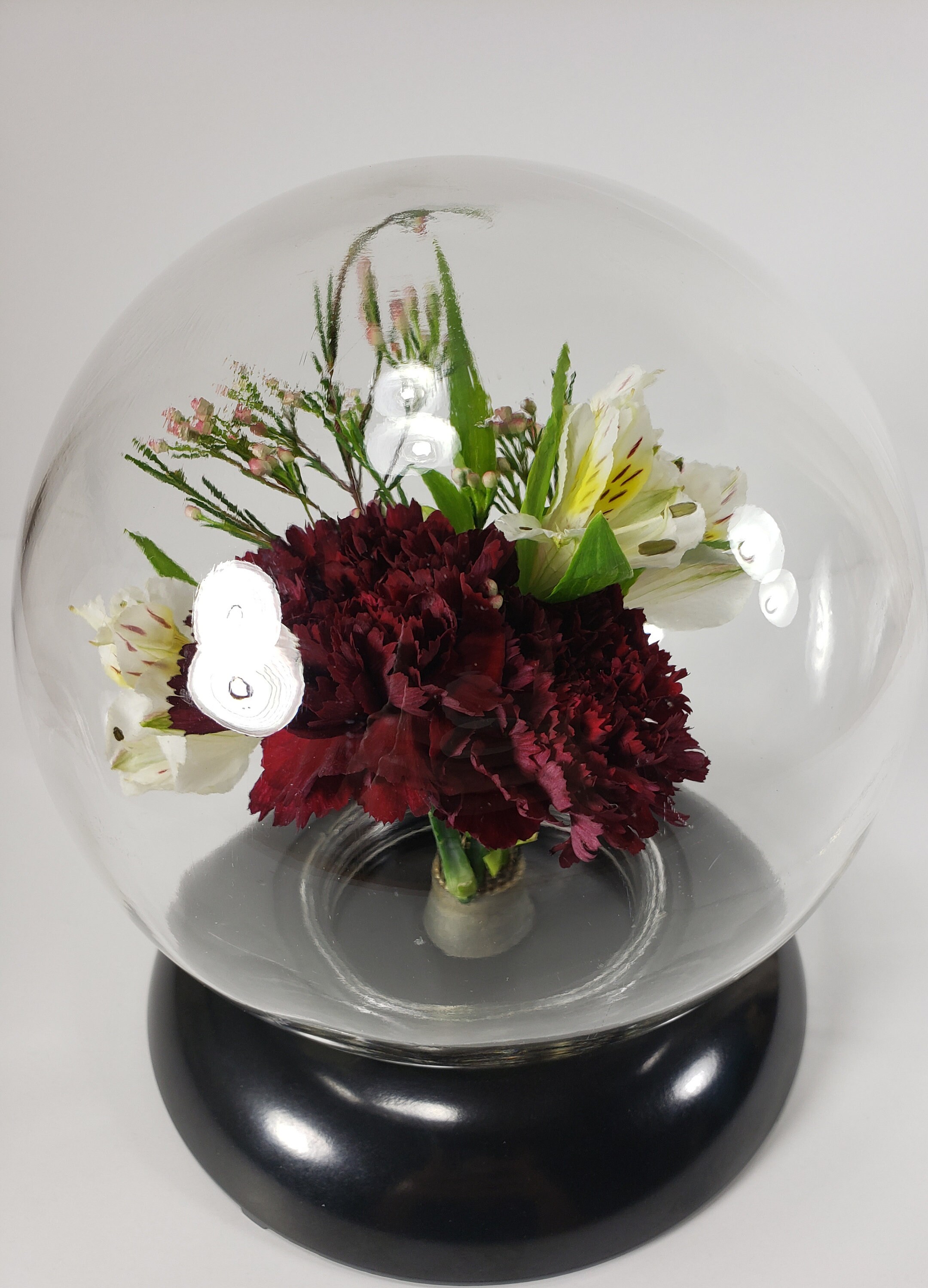 Vintage The Centerpiece Glass Globe Flower Arrangement Etsy