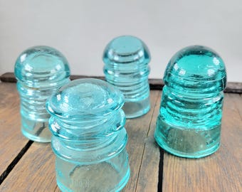RARE Collection of Antique Glass Insulators - Set of 4
