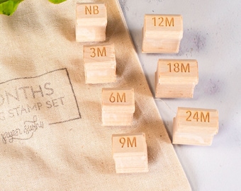 Months Sizing Stamp (Set of 7)- For Handmade Clothing Label Tags