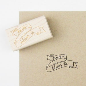 Kindly Deliver To Banner Stamp - Envelope Rubber Stamp