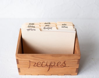 4 x 6 Handmade wood Recipe Box with Dividers