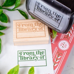 Retro From the Library of Rubber Stamp - Bookplate Stamp for Home Library