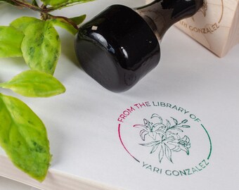 Personalized From the Library Of Stamp - Lilies