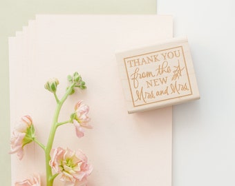 Thank You From the New Mr. and Mrs. or Mr. rubber stamp