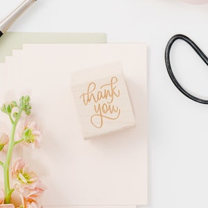 Mini Hand Lettered Thank You Stamp