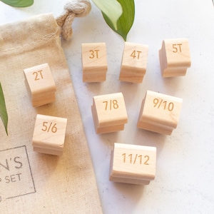 Tampons pour enfants (lot de 8) - Pour étiquettes de vêtements faits main