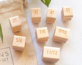 Children's Sizing Stamp (Set of 8) - For Handmade Clothing Label Tags