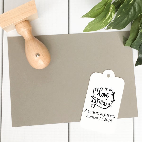 Let Love Grow Wedding Favor Stamp