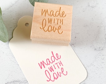 Made with Love Calligraphy Rubber Stamp - Stamp for Crafters