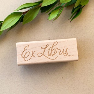 Ex Libris Bookplate Rubber Stamp - Calligraphy Book Stamp