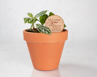 Personalized Let Love Grow Wedding Favor Plant Markers